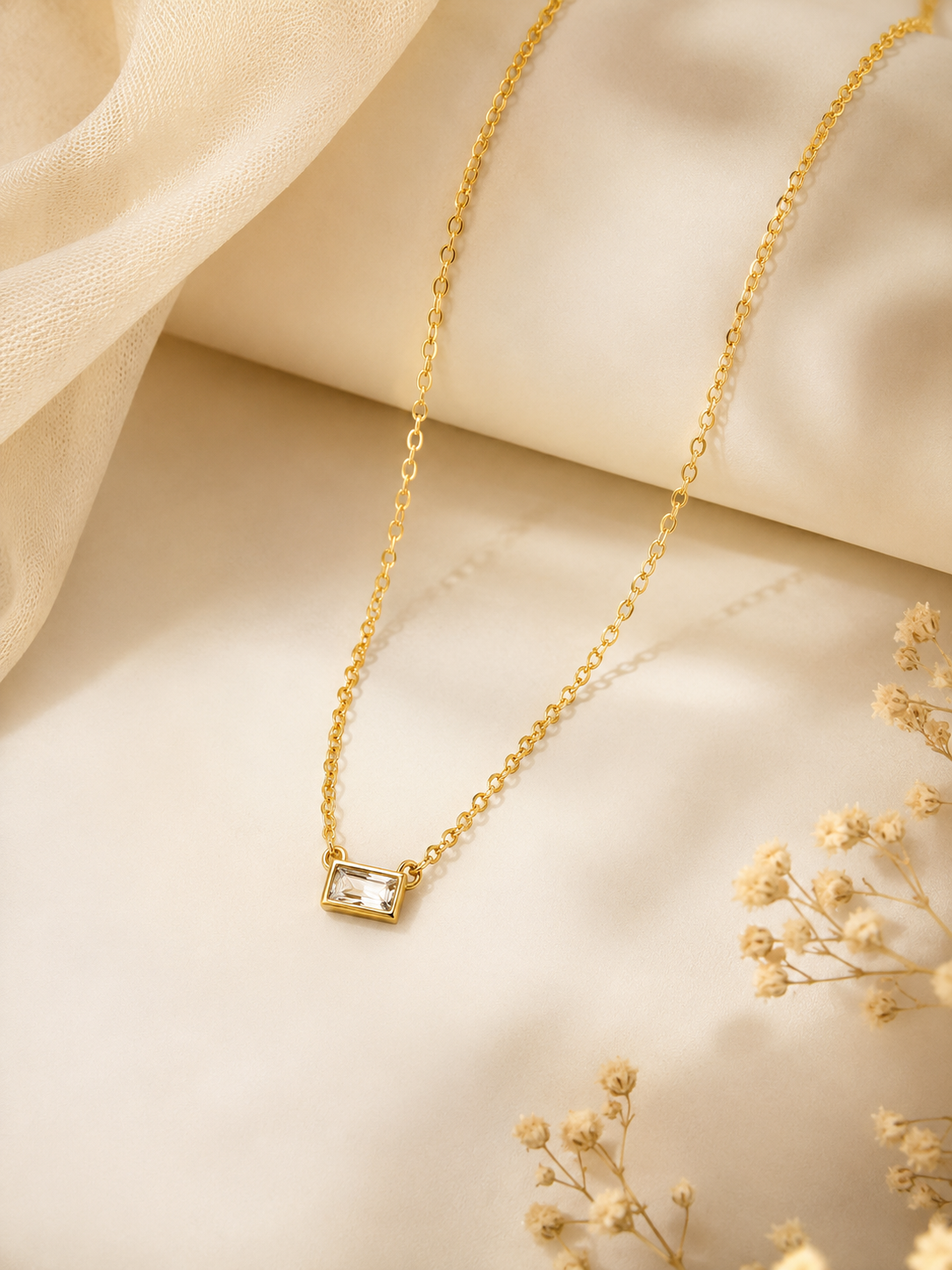 Aurora Baguette Crystal Necklace