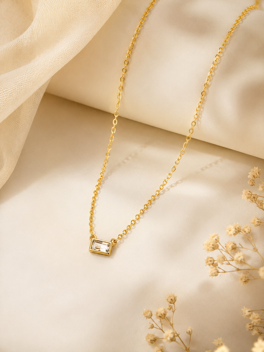 Aurora Baguette Crystal Necklace